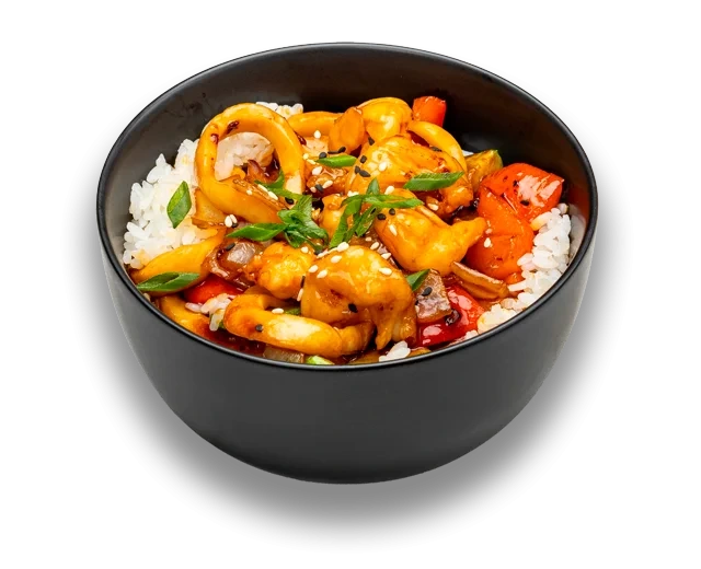 Домбури с морепродуктами и овощами
